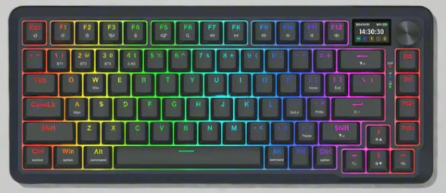 Redragon K708 Pro 75% Wireless/BT RGB Mechanical Keyboard with LCD Screen Redragon K708 Pro 75% Wireless/BT RGB Mechanical Keyboard with LCD Screen